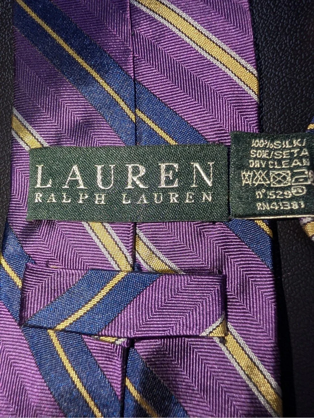 Lauren Ralph Lauren Purple Gold Silk Tie